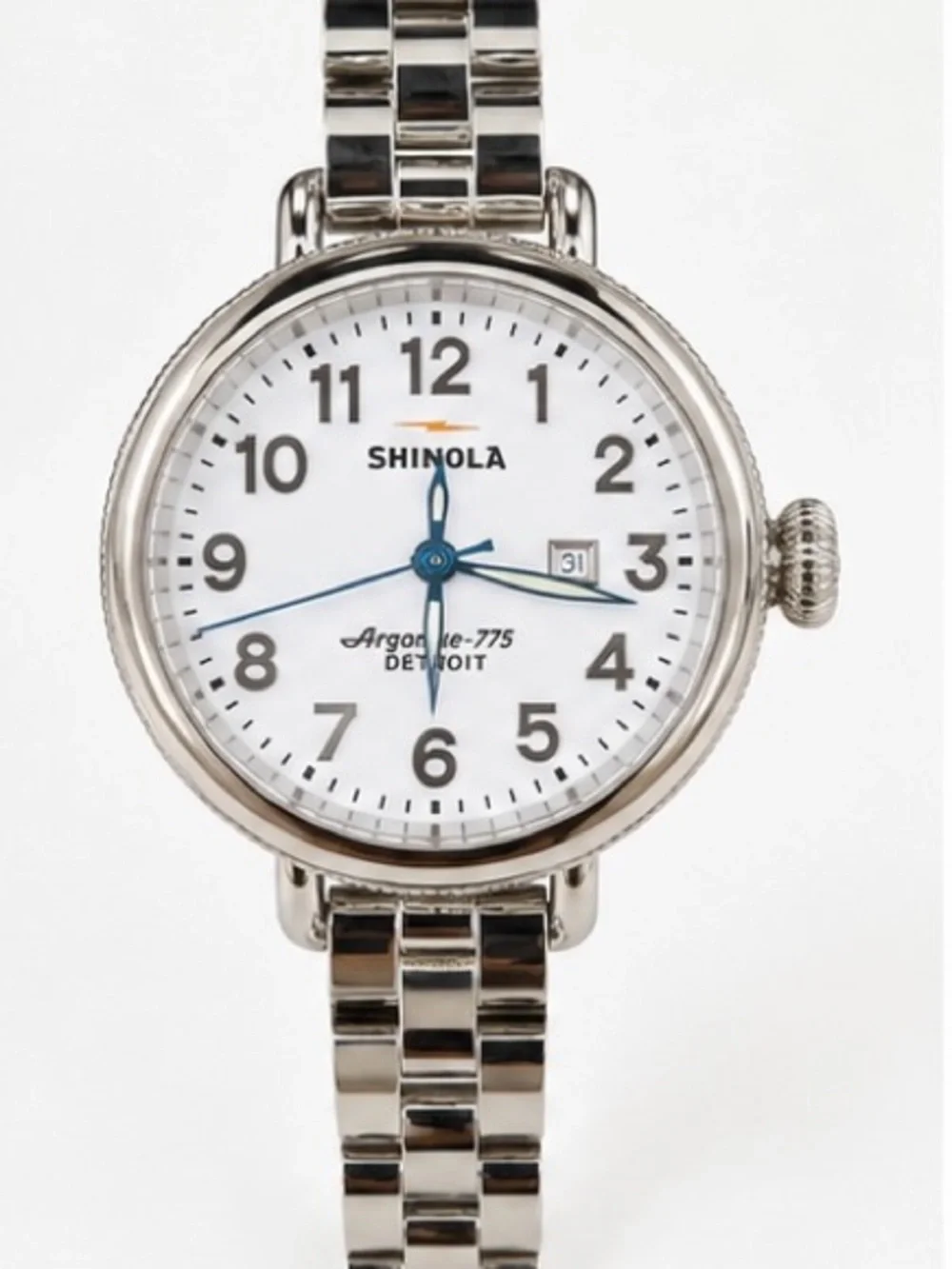 Shinola Birdy 36mm White Dial Stainless Steel Watch Box Papers New Battery
